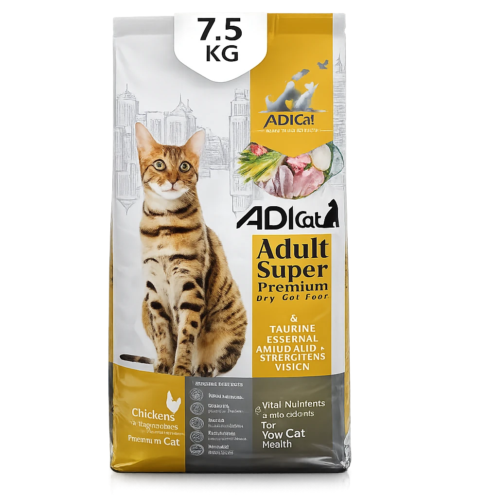 ADI Super Premium Adult Cat Food – Chicken & Vegetables Flavor, 7.5 kg
