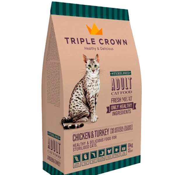  Triple Crown Sterilised Cat Chicken & Turkey, 2kg