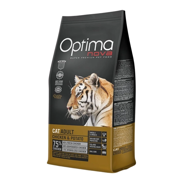 خوراک گربه بالغ اپتیمانوا طعم مرغ و سیب زمینی 8 kg